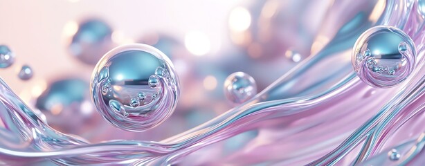 Soft bubbles floating in a dreamy atmosphere.