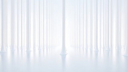 Abstract White Columns A Minimalist Architectural Visualization