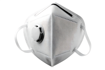 White n95 respirator mask isolated on a white background png ai generated