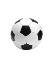 Fototapeta premium Classic black and white soccer ball isolated on black background
