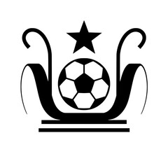 Obraz premium Crown Style Football Logo with Star