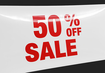 Fifty Percent Off Sale Banner A Bold Retail Promotion Graphic