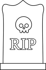 Halloween tombstone coloring page isolated.
Cute Halloween grave vector outline.
Transparent background, SVG file.