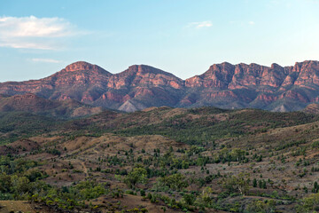 Scenic Hiking Trail Landscapes Through Wilpena Pound in Flinders Ranges National Park, South Australia