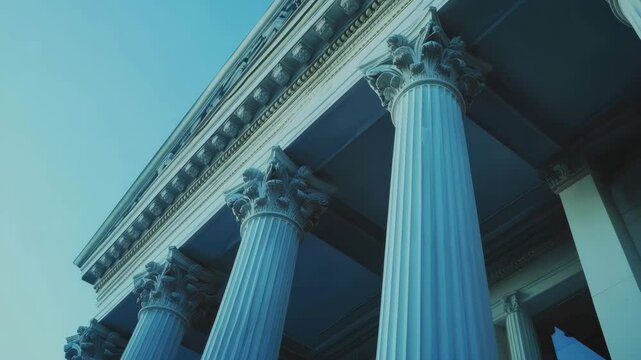 Majestic Ionic Columns Against Sky