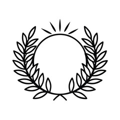 Obraz premium laurel sunrise black vector element