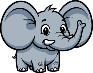 Fototapeta premium Cute Cartoon Elephant