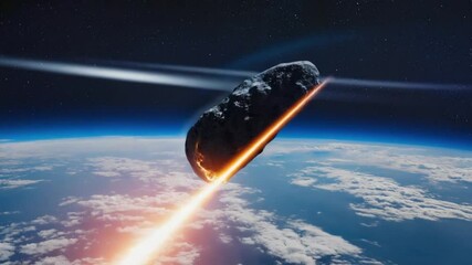 Asteroid entering the atmosphere. - Powered by Adobe