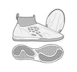 Fashion Sneaker Illustration, Footwear Design, Fashion Design, Adobe Illustration Vector, Graphic Illustration, Fashion Footwear cad