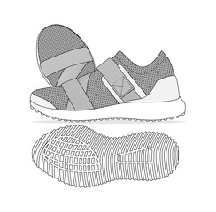 Fashion Sneaker Illustration, Footwear Design, Fashion Design, Adobe Illustration Vector, Graphic Illustration, Fashion Footwear cad