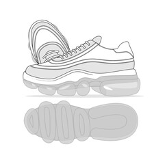 Fashion Sneaker Illustration, Footwear Design, Fashion Design, Adobe Illustration Vector, Graphic Illustration, Fashion Footwear cad