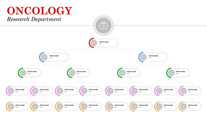 organizational chart, PowerPoint org chart template, Oncology research team, Medical team, Pharmaceutical, illustrator, graphic design,  