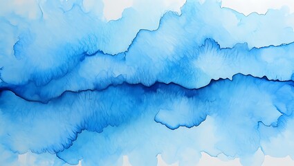 Obraz premium Abstract Blue Watercolor Painting Serene Cloudscape