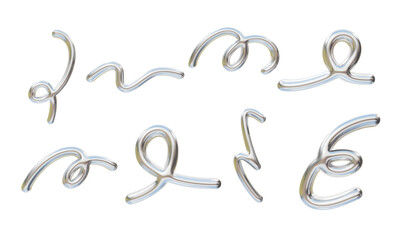 Metallic Pastel Abstract Stroke Line. A stylish collection of 8 metallic pastel stroke shapes featuring loops swirls waves and zigzags in fluid chrome. Perfect for motion graphics modern layouts