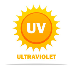 Ultraviolet UV radiation sun vector isolated illustration