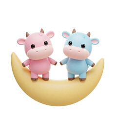 3d dairy cow isolated on white background