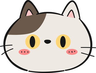 Hand drawn cat face cartoon doodle