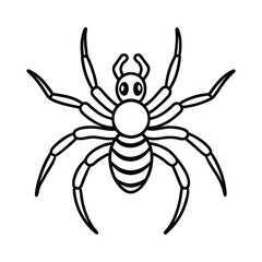 spider line art coloring page vector illustration
