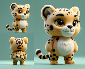 3D Furry Cartoon Cheetag Model Showcase