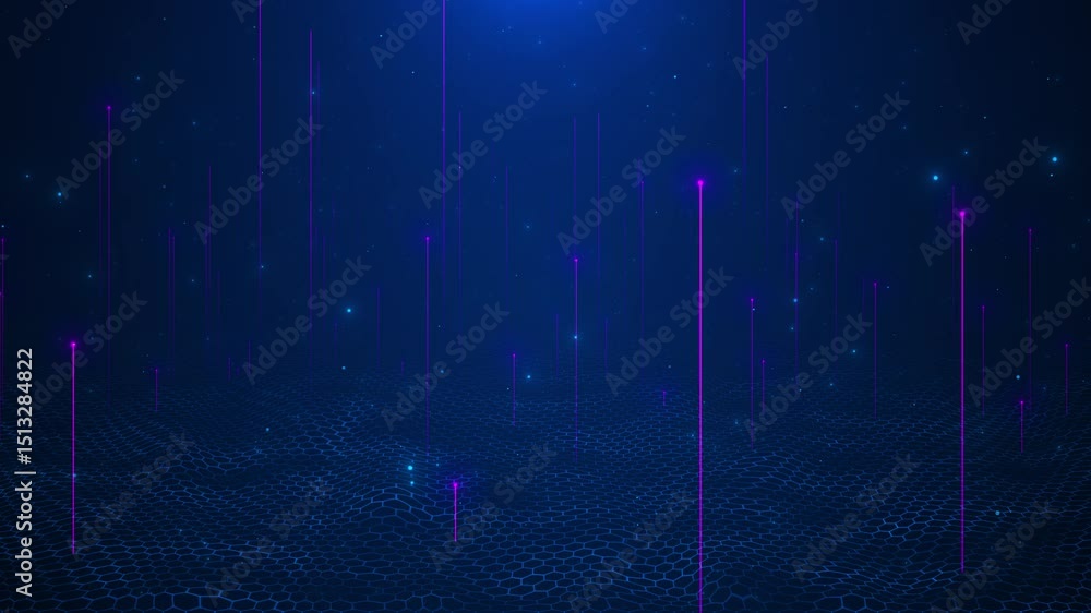Poster blue digital space sci fi tunnel metaverse technology digital cyberspace, hud wireframe concept. big