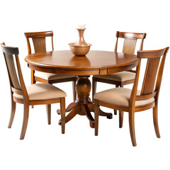 Dining table isolated on transparent background 