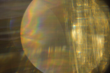 Golden light bokeh with iridescent reflections dreamy portrait photo filter vintage effect