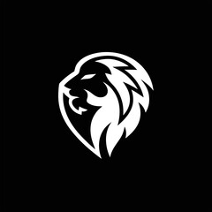 Naklejka premium lion head line vector button art, symbolising strength, courage, and leadership.