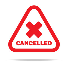 Obraz premium Triangle cancelled sign icon transparent vector isolated