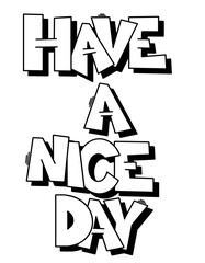 lettering art poster design in graffiti style black and white