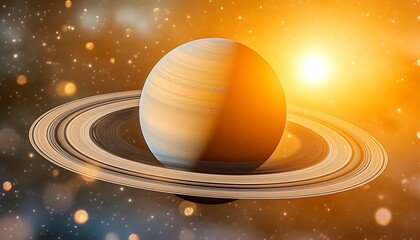 Naklejka premium Ringed planet in space