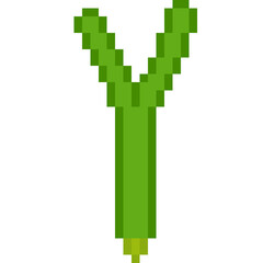 Green onion pixel art illustration