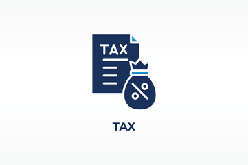 TAX vector, icon or logo sign isolated symbol illustration