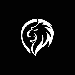 lion face button art vector, suitable for elegant brand marks or mascots