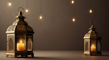 modern beautiful minimalistic eid ul azha eid ul fitr ramadan Mubarak Islamic lantern celebration background,generative.ai
