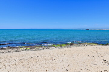 Scenic View of the Mediterranean Sea from Fort Hammamet in Tunisia