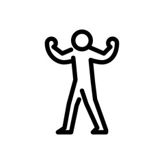 show off gesture outline icon. arrogant person line art illustration.