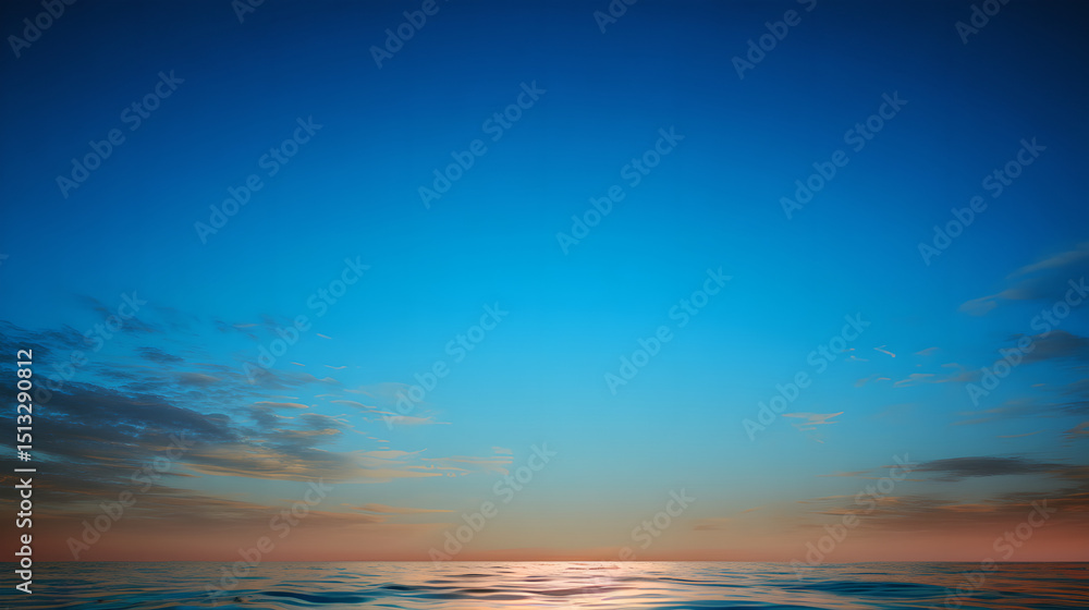 Fototapete there are blue skies and white clouds on the sea surface, with a background image of simple color to