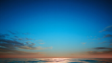 Obraz premium There are blue skies and white clouds on the sea surface, with a background image of simple color tones, no physical objects, clean background, and replication space