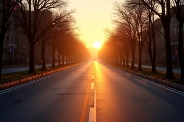 sunset in the city