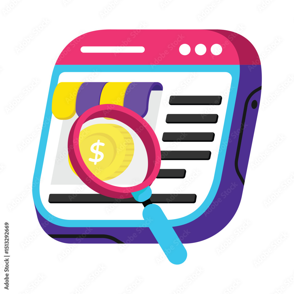 Aufkleber search vector style icon. eps 10 file