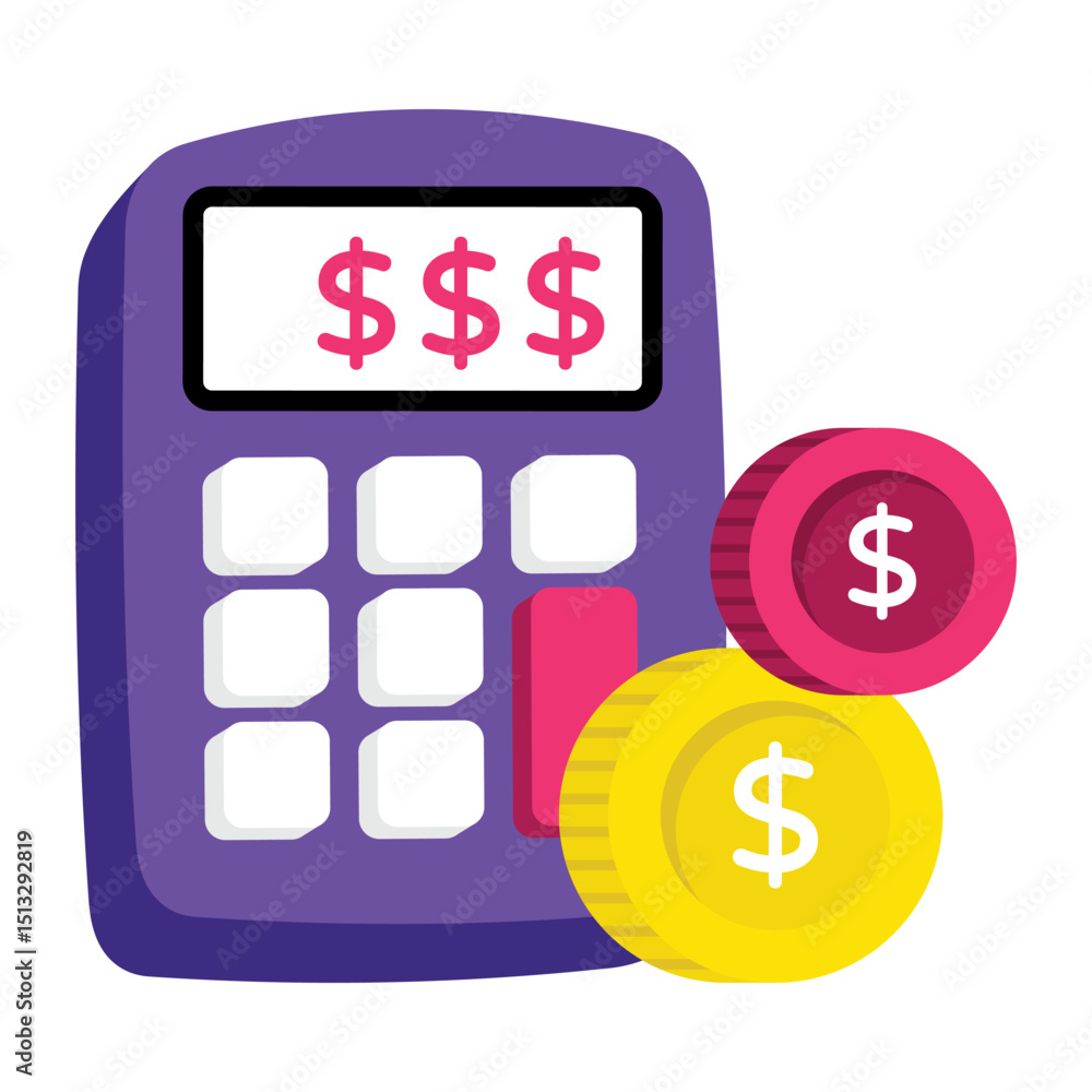 Poster budget calculation vector style icon. eps 10 file