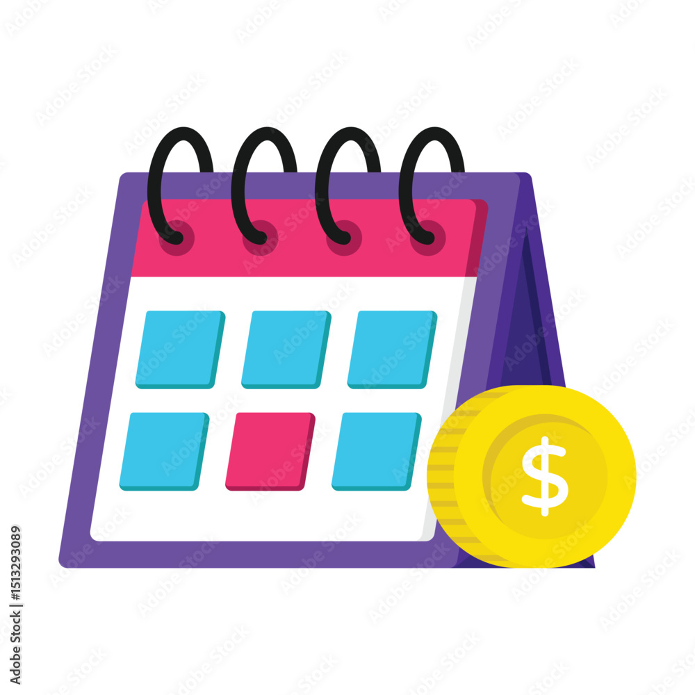 Poster time schedule vector style icon. eps 10 file