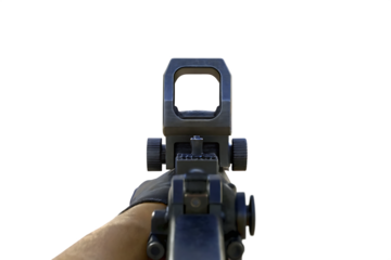 First person view rifle sight isolated on a white background png ai generated