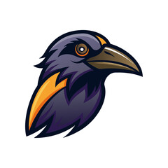Fototapeta premium crow head icon smooth side vector