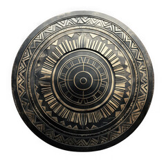 Naklejka premium Ornate ancient shield design isolated on transparent background