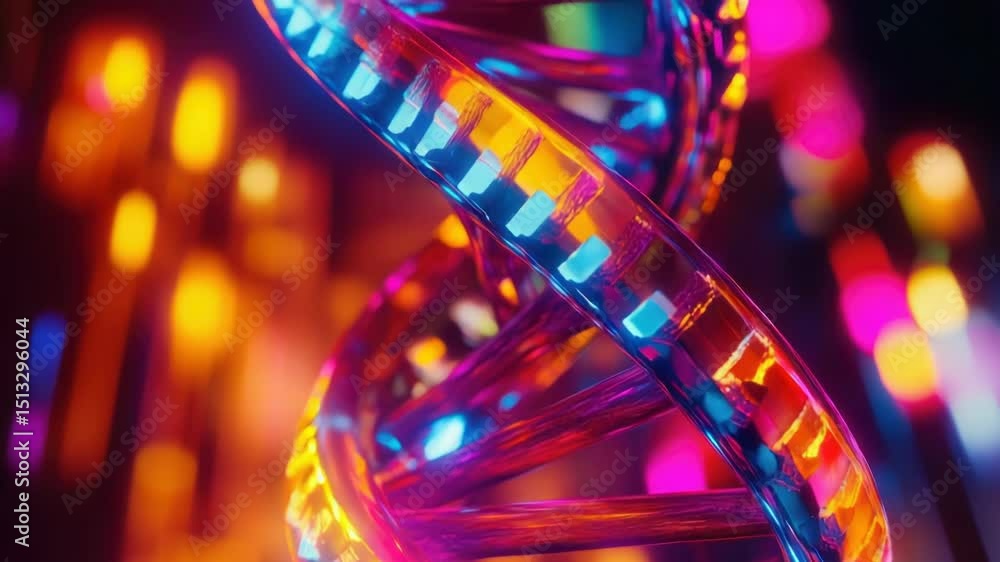 Poster close-up shot of a single strand of neon lights, perfect for highlighting details or creating a futu