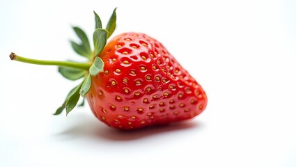 Fresh red strawberry, a sweet and juicy fruit isolated on white