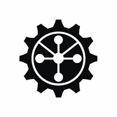 Hub network icon vector silhouette illustration isolated on white background