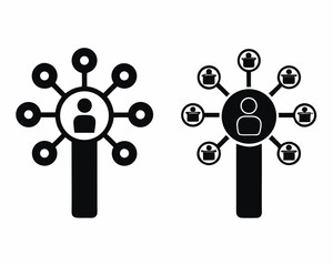 Obraz premium Hub network icon vector silhouette illustration isolated on white background
