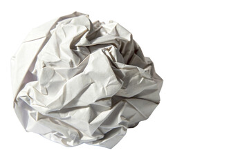 Crumpled White Paper isolated on transparent background
